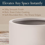 KUTE NEST 19.5" Premium Tall Tubo Fiberstone Outdoor Planter - Taupe - Image 5