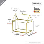 WGVI WGV Geometric Planter Terrarium Bulk, Width 6" x 3.5" Height 6" Clear Glass Gold Frame DIY Succulent air Plant Miniature Fairy Garden Windowsill Tabletop Decor, House 8 Pieces - Image 2