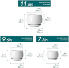 vancasso 3-Pack Ceramic Plant Pots, 7.3/9.6/11.6 Inch Indoor Planters with Saucers & Drainage Hole Planter pots for Indoor Plants and Flower, White - Image 2