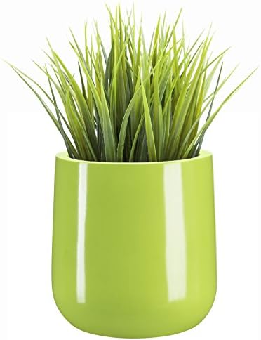 NMN Designs Ainslie Planter - 12.75" L x 12.75" W x 13" H - Glossy Green - Fiberglass Plant Container - Modern, Round - Indoor/Outdoor - Drainage Holes - Best Planter by NMNDesigns