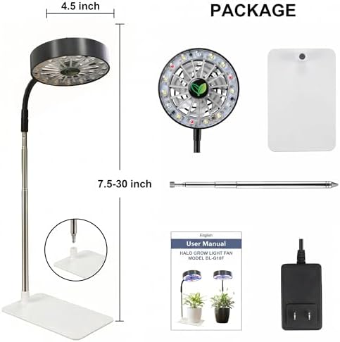 2-Pack Grow Light with Fan,Artificial Sunlight with Gentle Breeze - Image 7