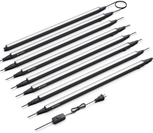 Maygrove Grow Lights for Indoor Plants, Sunlike Full Spectrum 5000K 2FT LED Growing Lamp 120W (8 x 15W), T5 Grow Light Strip for Seed Starting, Vegetables, Linkable, Black, 8-Pack by MAYGROVE
