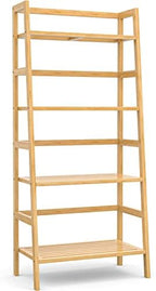 Bamboo Ladder Shelf, 4-Tier Wooden Ladder Bookshelf & Bookcase Organizer - Image 7
