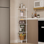 5-Tier Corner Shelf Stand, 52" Industrial Corner Display Rack for Living Room, Bookshelf, Tall Display Shelf, Plant Stand, Storage Standing Shelf for Bedroom, Bathroom, Kitchen, White - Image 6