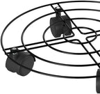 Rolling Plant Caddy with Wheels Heavy Duty Tray 4-Pack - 12” Round Metal Indoor or Outdoor Plant Stand with Wheels and 110lb Capacity - Rustproof Planter Caddies with Locking Casters by Pure Garden - Image 5