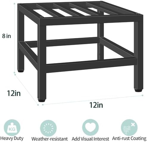 Lilybud--lily Plant Stand Indoor Outdoor, 2 Pcs Heavy Duty Plant Stands Metal Pedestal Stand for Indoor Outdoor, Wrought Iron Flower Stand Display Planter Shelf for Garden Deck Living Room - Image 4