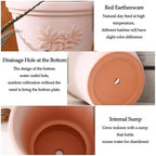 Flower pots Vintage Cameo Red Terracotta Planter Outdoor Indoor(C) - Image 5