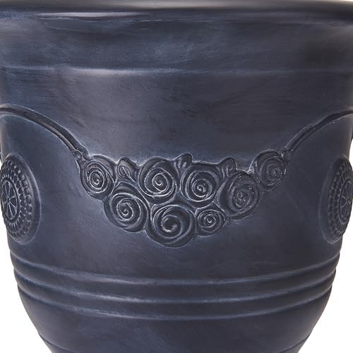 Merax 2 Set 21.26" H MGO Flower Urn Planter with Drainage, Antique Black - Image 6