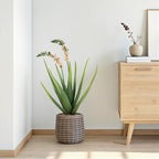 2.5ft Artificial Agave Plants, Fake Aloe Vera Plant with 13 Leaves in Brown Pot, Large Faux Floor Plant for Home Office Hotel Bedroom Patio Balcony or Garden Indoor Decor - Image 2