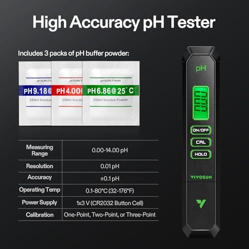 VIVOSUN Digital pH Meter, 3-in-1 TDS/EC/Temperature Meter, 3-in-1 Soil Moisture/pH/Light Tester Combo for Home, Garden and Hydroponics - Image 3