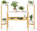 APRTAT Bamboo 2-Tier Indoor Plant Stand, Multi-Level Plant Holder by HEALTHYYOU