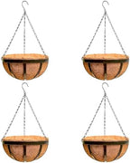 LaLaGreen Deck Hanging Baskets (16 in, 4 Pack) Black Coco Liner Flower Pots by L%C3%A1L%C3%A1Green