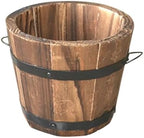 Healeved Wooden Round Barrel Flower Pot Planter with Breathable Bottom Hole for Home Office Garden Decor 7.08X5.9 Inches by Healeved