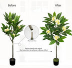 Briful Artificial Plants Indoor 4.17ft Fake Tropical Plumeria Flowers Tree in Black Pot Hawaiian Yellow Plumeria Faux Frangipani Tree Potted Floor Plant for Home Office Wedding Decor - Image 4
