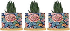 Bright and Chinoiserie Ceramic Planter Coral Peony Floral Snake Plant Live Indoor with Pot with Drainage Holes and Saucers Pot for Succulents Cactus Garden Windowsill by BRUYU5SE