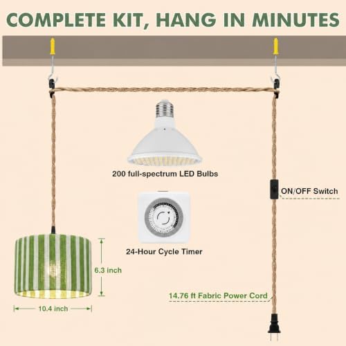 Hanging Grow Lights for Indoor Plants, Full Spectrum Plant Light with Timer - Image 6
