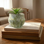 Creative Co-Op Medium Terra-Cotta Planter with Crackle Glaze and Terrazzo Finish, Multicolor - Image 7