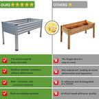 48×24×30in Galvanized Raised Garden Bed,Metal Elevated Planter Box with Legs for Patio,Balcony,Backyard,300lb Capacity,Silver - Image 5
