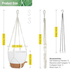 Meowell 10 inch Self Watering Hanging Planters, 2 Pack Hanging Baskets for Indoor Outdoor Plants, Hanging Flower Pots with Drainage Holes & 2 Kinds of Plant Hangers for Garden Home Décor, White Brown - Image 2