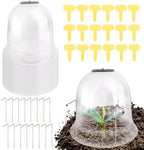 28 Pack Large 7.7 x 6.7" Garden Cloche Plant Domes with Pegs and Labels by BUWUSMU
