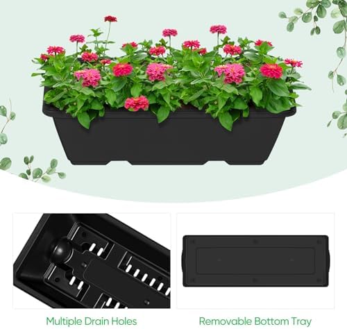 Raised Garden Bed 3 Tier Vertical Garden Planter Elevated Planter Boxes Outdoor Herb Planter with Drainage Holes Removable Tray for Patio Balcony Porch Black - Image 3
