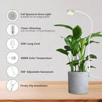 Shyineyou Small Grow Lights for Indoor Plants Full Spectrum,Plant Lights for Indoor Growing, Clip on Plant Grow Light with 3/9/12H Timer for Succulents,Small Plants, 4-Pack - Image 2