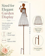 Vintage Lady Garden Trellis Stake Metal Climbing Plant Support - Image 7