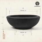 ARBORA 26" Santorini Bowl Planters 2-Pack - Polyresin Large Outdoor Pots - Image 2