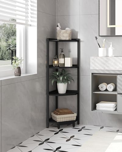 Hzuaneri Corner Shelf Stand 4-Tier Corner Bookshelf Storage Standing Shelf - Image 5