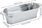 BestAlice 6 Pack Galvanized Planters for Outdoor Plants, Galvanized Oval Planters Tub Galvanized Buckets with Handles, Metal Pail Flower Pot Rustic Farmhouse Home Decor for Outdoor Party Events Gift - Image 2