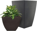 Tusco Products MSQ16SL Modern Square Garden Planter, 16-Inch, Slate - Image 2