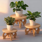 Threehoney 3 Pcs Wooden Plant Stand Indoor 8/9/11",Light Wood,Low by Threehoney
