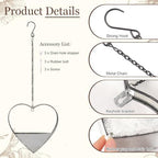 3 Pcs 3 Size Heart Metal Hanging Planter Indoor Outdoor, Silver - Image 3