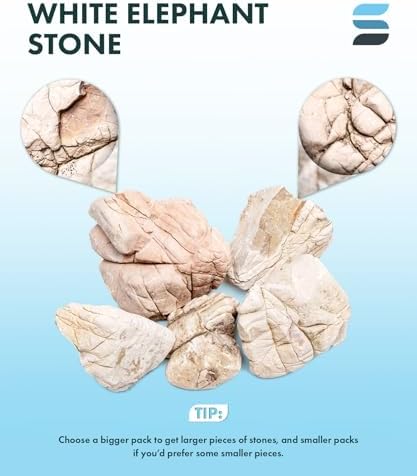 SubstrateSource Natural Aquarium Stones - Off-White Textured with Grooves Decorative Aquascaping Rocks for Betta Fish Tank, Goldfish, Cichlids, Hermit Crab & Terrariums - White Elephant Skin, 30 LB - Image 4