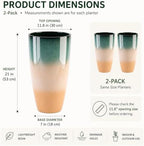 Sun-E Tall Planters for Outdoor Indoor Plants, 21-Inch Large Planter with Removable Insert Shelf, High Glossy Glazed Ceramic-Look Tri-Tone Gradient Tall Flower Pots for Entryway Corner Luxury Decor - Image 7