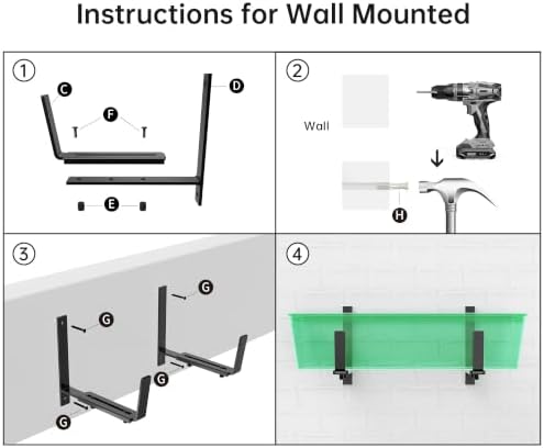 Y&M 4 Pack Window Box Brackets, Adjustable Railing Planter Box Brackets - Image 5