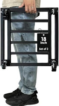 18" Metal Plant Caddy with Wheels Heavy Duty,Square Large Plant Stand Indoor Outdoor Use,Rolling Plant Dolly with Industrial Casters,Rust-Proof Black Plant Tray for Large Planters Pots,2-Pack by Hongsane
