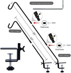 Juegoal 2 Pack Heavy Duty Deck Hook with 2 Inch Non Slip Clamp, 25 or 36 Inch Extended Reach Deck Hook, Adjustable Rail Pole Plant Bracket for Hanging Bird Feeder, Suet Baskets, Lanterns, Wind Chimes - Image 2