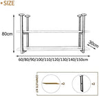 Hanging Ceiling Pot Pan Rack Kitchen Storage Shelving,White Wood Shelf and Gold Metal Iron Frame Wine Holder Flower Stand-60cm/80cm/120cm/150cm Floating Decor Display Racking for B - Image 2