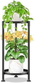 iDavosic.ly 2 Tier Plant Stand Indoor Outdoor, 10 In Wide Metal Tray, Black by iDavosicly