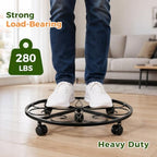 3 Packs 20” Plant Caddy with Wheels Metal Plant Stand on Wheels for Indoor and Outdoor Plants Rolling Plant Stand with Casters Heavy Duty Plant Dolly Roller Caddy, Black - Image 4