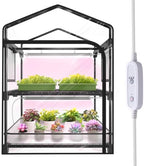 Indoor Greenhouse with Grow Light, 2-Tier Plant Stand, 27x19x35in by SpeePlant