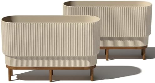 Veradek Demi Series Raised Long Planter - Wide Planter with Stand by VeradekOutdoor