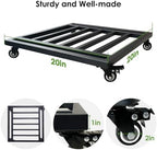 20" Square Plant Caddy with Wheels Heavy Duty,Large Metal Plant Caddy Indoor Outdoor Use,Rolling Plant Dolly with Industrial Casters,Black Plant Tray for Large Planters Pots,2-Pack - Image 7