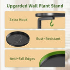 LASZOLA Plant Hanger Holder Window Shelf Wall Mounted Indoor, 4 Pcs Black - Image 4