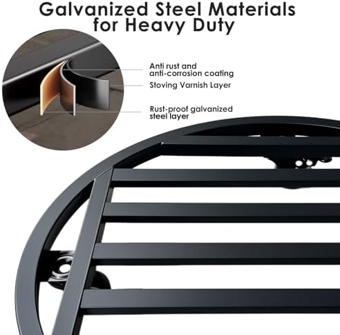 22" Metal Plant Caddy with Wheels Heavy Duty,Round Large Plant Stand Indoor Outdoor Use,Rolling Plant Dolly with Industrial Casters,Rust-Proof Black Plant Tray for Large Planters Pots,1-Pack - Image 6