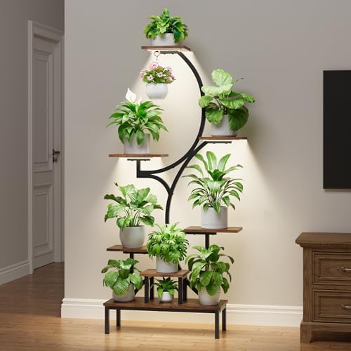 Plant Stand Indoor with Grow Light - 7 Tier Lighted Corner Plant Shelf Tall - Image 2