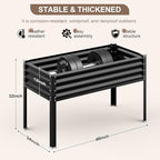 Raised Garden Bed with Legs, 48×24×32in Galvanized Raised Garden Beds Outdoor Elevated Metal Planter Box for Gardening Vegetables Flowers Herb-Black - Image 3