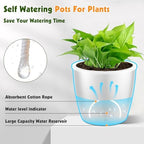 Self-Watering Pots for Indoor Plants, 16-Pack Self Watering Planter with Drainage Holes, Small African Violet Pots with Water Indicator, 10-Pack 5''/6-Pack 6.7'' Orchid Pot, White - Image 5