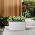 Kante Modern Rectangular White Concrete Planter 23.6" L 11.8" H 10.2" W - Image 5